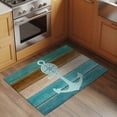 thumbnail image 2 of Nautical Anchor Front Door Rugs 2x3 ft Rustic Blue Brown Wood Grain Vintage Small Rug for Entryway Non Slip Washable Bathroom Door Mat Absorbent Floor Mat for Indoor Entrance, 2 of 9