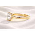 thumbnail image 2 of Jewelerix Modern Minimalist Half-Bezel Oval Engagement Ring, Gold Vermeil Solitaire Promise Ring for Her, 2 of 4