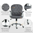thumbnail image 4 of Vinsetto Button Tufted Home Office Chair with Adjustable Height Armrests, 4 of 9
