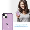 thumbnail image 3 of Jiahe Cover For iPhone 14,6.1 inchwith Support Wireless Charging,Slin Soft Shockproof Bling Glitter Transparent TPU Back Case Cover,Purple, 3 of 6
