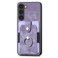 thumbnail image 2 of Feishell for Samsung Galaxy S21 Wallet Case with Elastic Card Holder,Premium PU Leather Shockproof TPU Bumper 360° Rotation Finger Ring Holder Kickstand Anti-Scratch Protective Phone Case,Purple, 2 of 12