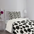 thumbnail image 3 of Ambesonne Cow Print Quilted Bedspread Set 2 Pcs, Cow Skin with Spots, Twin Size, White Black, 3 of 5
