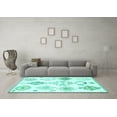 thumbnail image 3 of Ahgly Company Indoor Round Solid Turquoise Blue Modern Area Rugs, 3' Round, 3 of 4