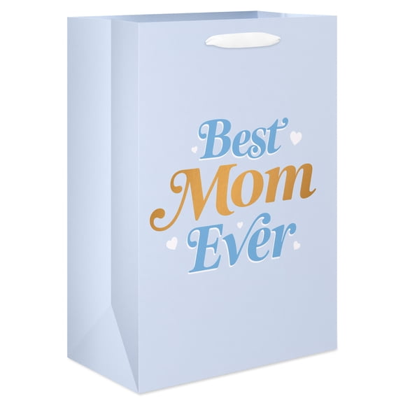 American Greetings 10 in. Mother's Day Gift Bag, Light blue with Gold (1 Bag)