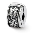 thumbnail image 1 of 925 Sterling Silver Charm For Bracelet Hinged Floral Clip Bead Specialty, 1 of 8