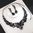thumbnail image 3 of SmartBy 2Pcs/Set Women Jewelry Set Sparkling Water Drop Design Wedding Necklace Drop Earrings Set Bridal Jewelry Gift, 3 of 7