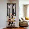 thumbnail image 3 of Mango Steam Contemporary Modern Home Entertainment Liquor Bar Catalina Table (Tower Bar, Rustic Wood), 3 of 6