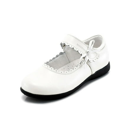 

Wazshop Kids Mary Jane Magic Tape Flat Shoes Comfort Flats Classic Round Toe Dress Loafers Children Princess Shoe Bowknot Lightweight White 2.5Y