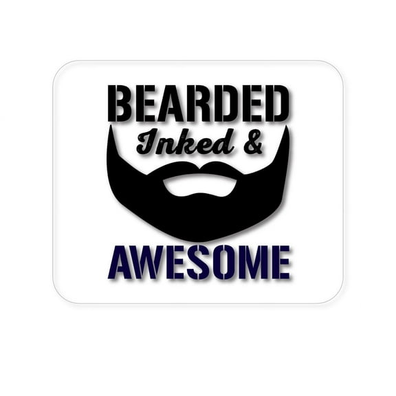DistinctInk Mouse Pad - 1/4" Foam Rubber - Bearded Inked & Awesome