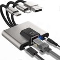 thumbnail image 1 of NK-1056S iP USB-A Type-C 3-in-1 Ethernet Adapter with 3.5mm Audio Jack for Windows Mac OS Phone Pad, 1 of 5