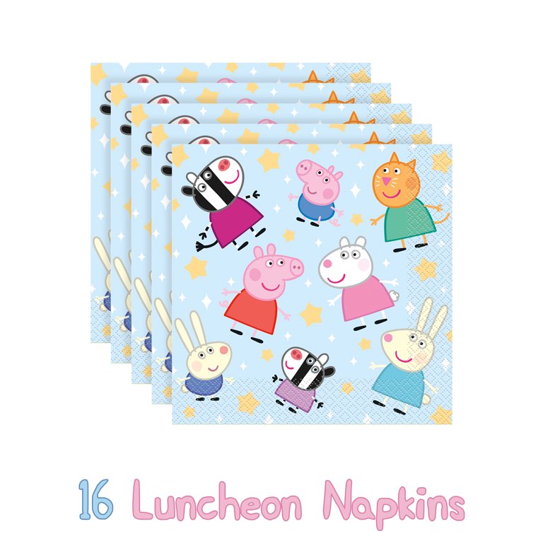 Peppa Pig Party Supplies, Peppa Pig Party Tableware, Peppa Pig Birthday  Party Decorations, Serves 16 Guests, With Table Cover, Dinner and Cake  Plates, Napkins, Cups and Sticker