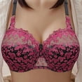 thumbnail image 6 of Feancey 2 Pack Push Up Bras for Women Lace Embroidered Plus Size Bra Semi See Through Underwire Brassiere Support Lift Up Bralettes, 6 of 10