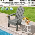 thumbnail image 3 of Patiojoy Outdoor Adirondack Chair W/Ergonomic Design&Ottoman Lounge Armchair HDPE chair for Yard&Patio Grey, 3 of 7