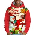 thumbnail image 1 of LUOGENLI Mens Hoodies Blanket Men's Autumn and Winter Christmas Theme Printed Sweatshirt Long Sleeve Pocket Long Sleeve Hoodie Sweatshirt Tops Mens Hoodies Zip up Big and Tall Brick Red Size L, 1 of 5