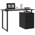 thumbnail image 1 of Modern 47" Black Computer Desk with Drawers & Removable File Cabinet – Home Office Writing Desk for Study & Small Spaces, 1 of 7