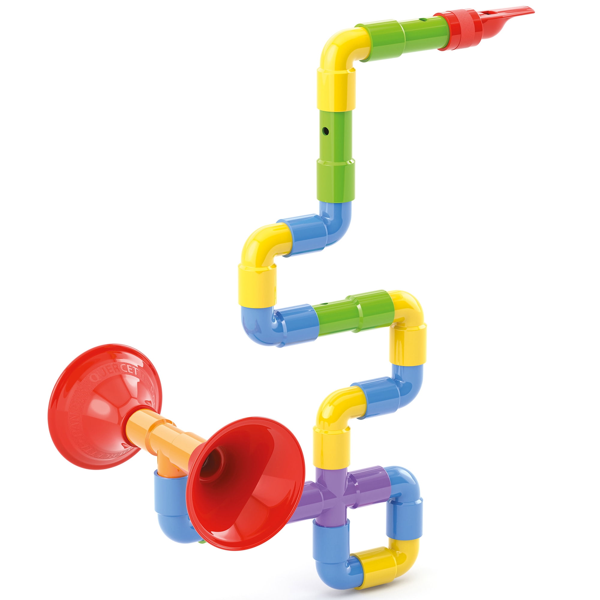 Quercetti: Saxoflute Super - 24pc Build Your Own Instrument Toy, Tube Construction, Sounds Musical Activity, Preschool Building Set, Toddler & Kids 2+