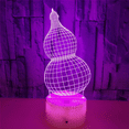 thumbnail image 2 of Creative Gourd Model 3D Visual Night Light Led Colorful Touch Atmosphere Table Lamp USB Sleep Lighting Bedroom Decor Kids Gift （Style 2）, 2 of 5