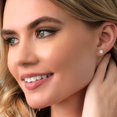 thumbnail image 4 of Gem Stone King 14K Yellow Gold White Topaz Stud Earrings for Women Men (2.00 Cttw, Gemstone Birthstone, Round 6MM), 4 of 6
