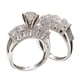thumbnail image 1 of Anillo de plata con incrustaciones de seis de circón de moda femenina blanca de la joyería del temperamento, 1 of 2