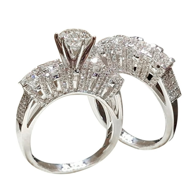 Bague Femme en Zircon Blanc Incrustée d'Argent, Bague de Mode, Bague Mignonne, Bague pour Doigt, Bague Océan, Bague Funky, Bague Ouverte, Bague en Résine pour Adolescentes, Bague pour Femmes, Bague Laye pour Femmes