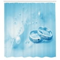 thumbnail image 3 of Ambesonne Pale Blue Shower Curtain, Wedding Rings Pearls, 69"Wx84"L, Pale Blue White, 3 of 3
