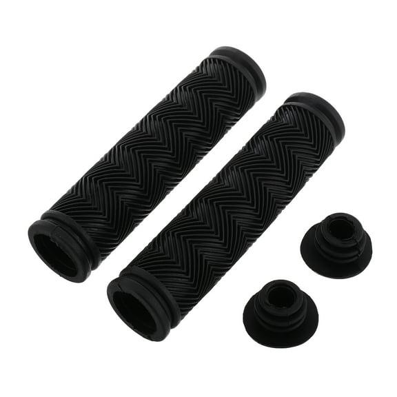 HOMEMAXS 1 Pair Bike Handlebar Grips Mountain Bike Non-Slip Rubber Handle Grips Ideal For Road Bikes And Scooters Bicycle Handlebar Grips Replacement Black