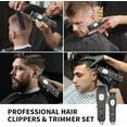thumbnail image 6 of HIENA PRO Professional Hair Clippers Set for Men, Cordless Barber Clipper T-Blade Trimmer Set, Electric Hair Cutting Machine Kit, USB Rechargeable Clipper Set for Barbers with LED Display (Black), 6 of 10