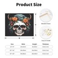 thumbnail image 2 of Susaid Flower Horn Skull Pattern Canvas Wall Decor Poster Framed Artwork Decoration for Bedroom Home Office Ready to Hang,Horizontal, 2 of 6
