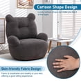 thumbnail image 4 of Clearance! Orisfur. Swivel Accent Chair, Teddy Short Plush Particle Velvet Armchair,360 Degree Swivel Barrel Chair for Living Room, Hotel, Bedroom, Office, Lounge, 4 of 9