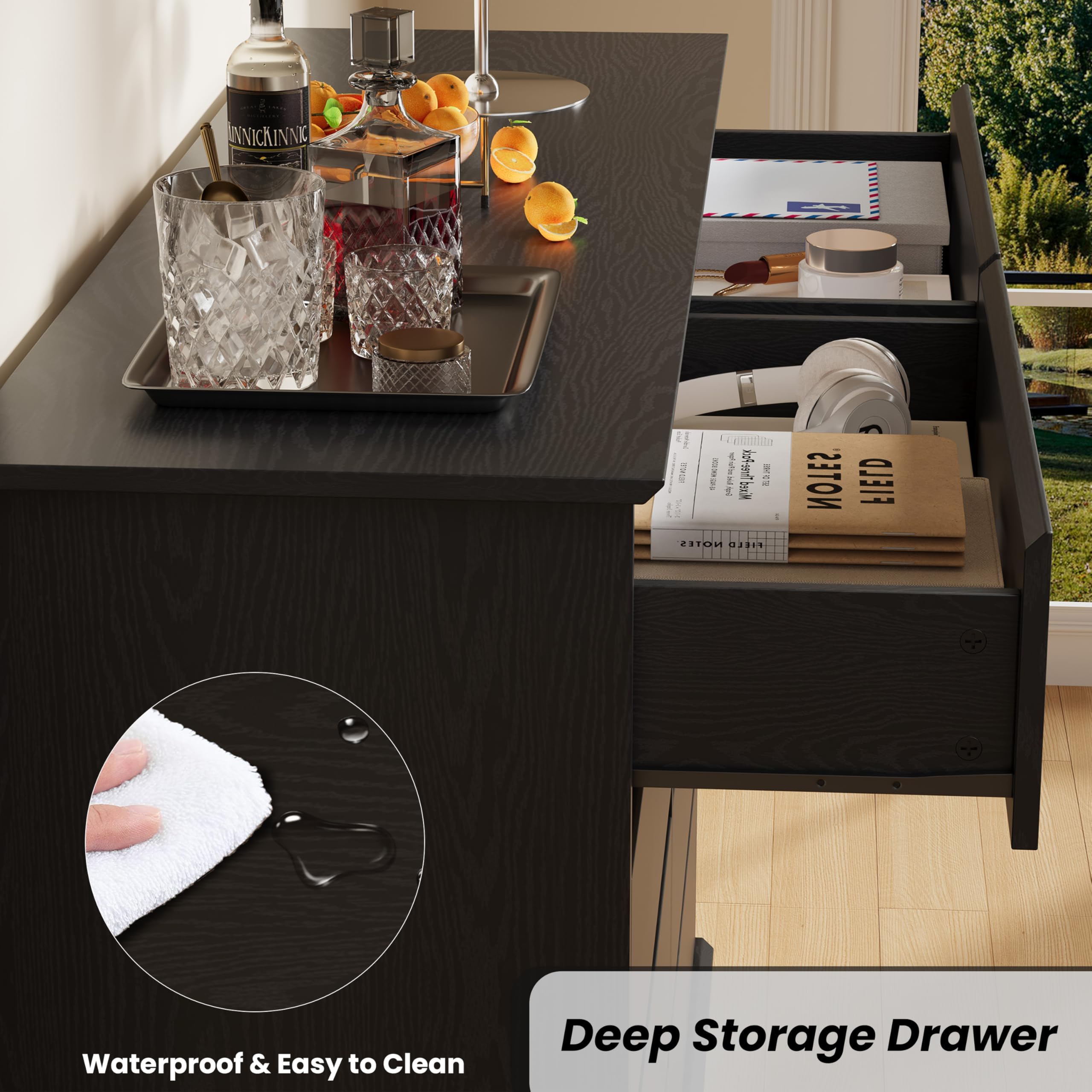 8-Drawer Dresser for Bedroom, Modern Wooden Chest of Drawers, Wide Wooden Chest of Drawers with Wide Top for Closet, for Living Room, Entryway, Home Office