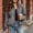 Gray, variant on Xdegoge Bomber Jackets for Women Fall Plaid Stand Collar Long Sleeve Zip Up Outerwear Fall Winter Lightweight Casual Vintage Streetwear Coats Brown M