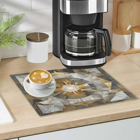 

Abstract Crystal Geometric Dish Drying Mat 12 x18 Kitchen Counter Dish Pad Microfiber Absorbent Drainer Rack for Coffee Bar