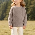 thumbnail image 2 of Annhoo Kids Knit Sweaters for Girl Crew Neck Oversized Soft Warm Trendy Pullover Kids Fall School Outfit Shirts, 2 of 9
