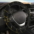 thumbnail image 4 of Cauagu Golden Spider Web Print Car Steering Wheel Cover - Universal Car Accessory for Diverse Cars for Steering Wheel with a Diameter of 14.5"-15", 4 of 7