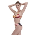 thumbnail image 3 of Kdxio Baseball Ball With Flag for Womens High Waisted Bikini Top Sports Style Two Piece Bathing Suits, 3 of 5
