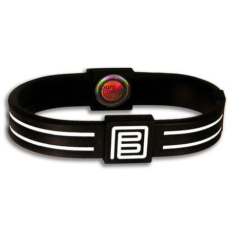 Pure Energy Duo Balance Band - Hologram Frequency Embedded Technology Silicone Bracelet(Black/White , 7")