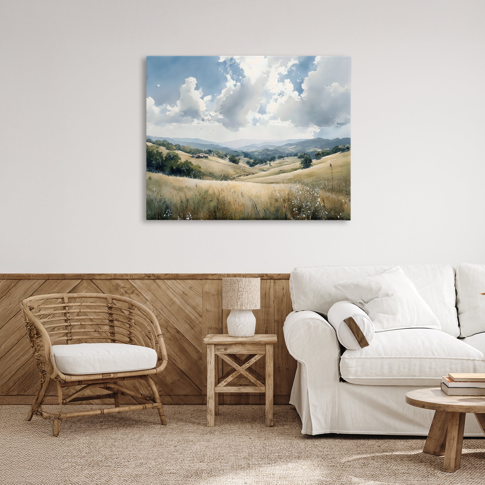 Stupell Industries Distant Hill House in Meadow Canvas Wall Art, design by Franklyn Gregory