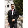 thumbnail image 5 of COOFANDY Mens Velvet Blazer Black Floral Tuxedo Jacket Regular Fit Party Dinner Jacket, 5 of 9