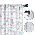 thumbnail image 4 of Funny Window Curtains for Kids Room - 42Wx63H Inch 2 Panels, Rod Pocket Colorful Cartoon Horse Patterns for Girls Bedroom Decor Preschool Classroom Curtains Playroom Living Room Window Drapes, 4 of 5