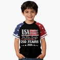 thumbnail image 2 of BOBOGOJP 250 Shirt Kids 1776 American Graphic Shirt Boys Girls Short Sleeve 4th of July Tee Top 4-13Y(Black,6-7 Years), 2 of 3