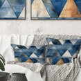thumbnail image 2 of Designart "Rustic Symphony Of Cobalt Triangles" Geometric Throw Pillow - Modern Pillow For Couch - Insert And Pillows Covers For Living Room Decor, 2 of 5