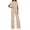 Beige, variant on PRETTYGARDEN Womens 2 Piece Outfits Casual Cap Sleeve Lounge Set Summer Tracksuits Matching Sets Beach Fashion Travel Clothes