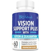 Bio Naturals Eye Vitamin Supplement with Lutein, Zeaxanthin, Lycopene, Bilberry, Quercetin & More - All Natural Proprietary Blend Supports Vision & Macular Health - 60 Veggie Capsules