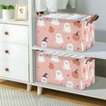 thumbnail image 2 of Yayeee Foldable Storage Basket for Shelves with Handles Set of 2 Waterproof Cloth Bins, Pink Cartoon Halloween, 2 of 7