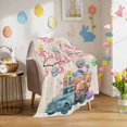thumbnail image 3 of Throw Blanket Fleece Throw Blanket 50x80in, Farm Blue Truck Rose Flower Easter Egg Soft Lightweight Bed Blankets Spring Cherry Vintage Linen Fuzzy Couch Blankets for All Season, 3 of 9