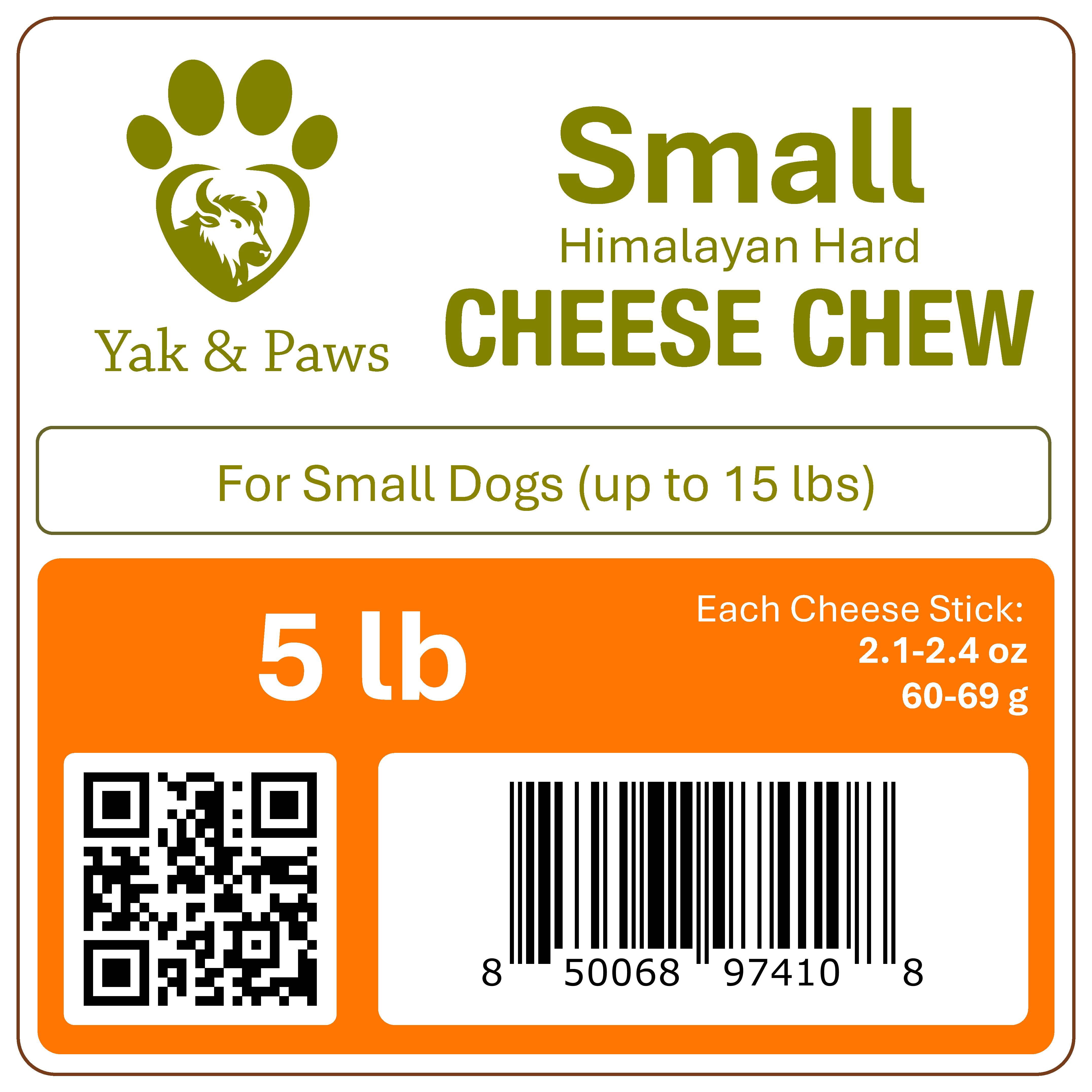 Yak & Paws Yak Cheese Chew SMALL (2.1-2.4 oz) - 5 lb