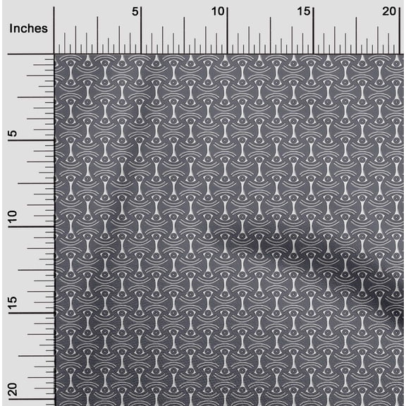 oneOone Cotton Flex Fabric Curve & Circle Block Print Fabric BTY 40 Inch Wide