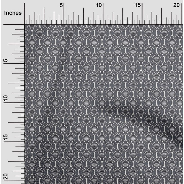 oneOone Cotton Poplin Fabric Curve & Circle Block Decor Fabric Printed BTY 42 Inch Wide