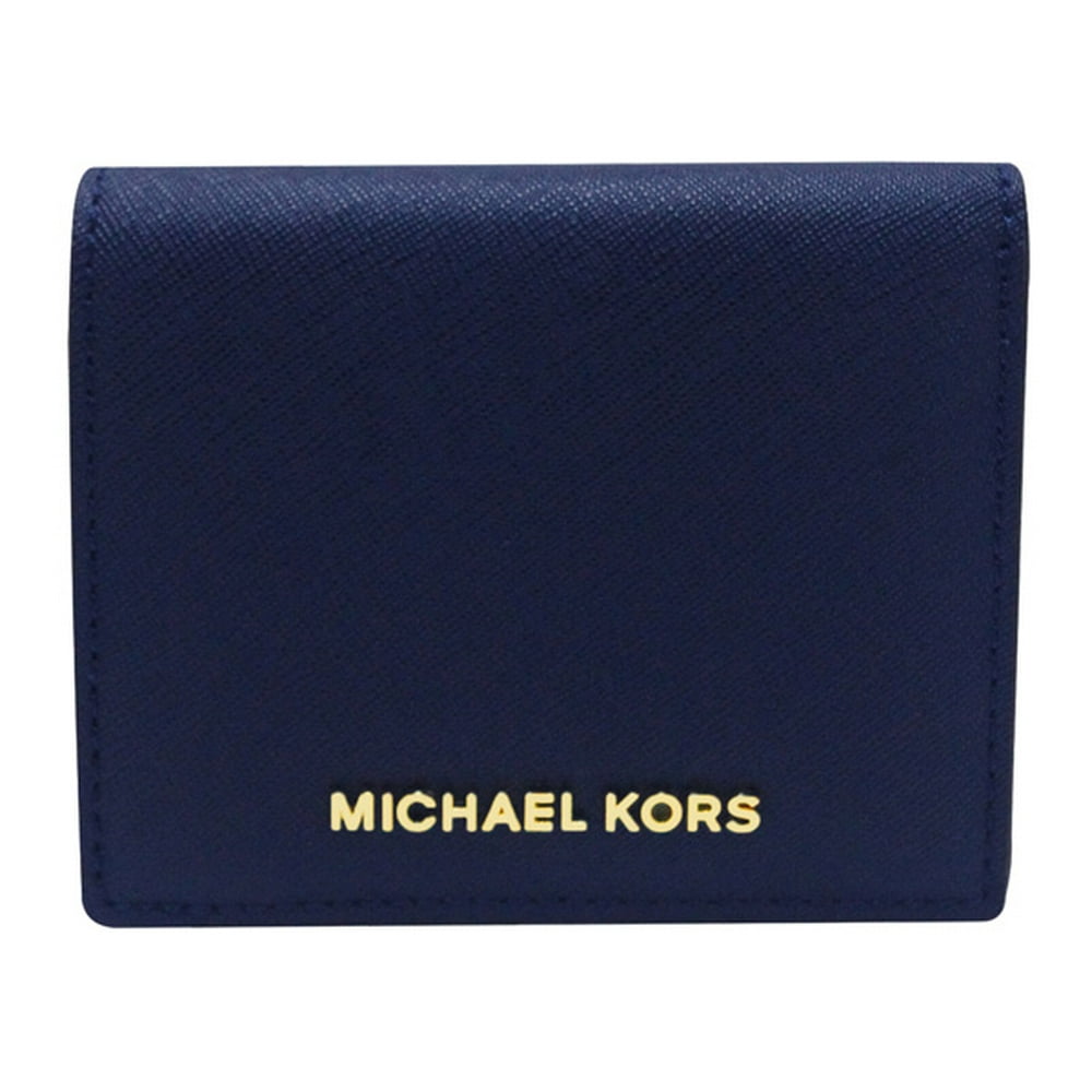 Michael Kors - Michael Kors Jet Set Navy Leather Card Holder 32T4GTVF2L ...