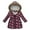 Purple, variant on KYAIGUO Kids Baby Girls Winter Cotton Jacket Thick Warm Solid Color Printed Thermal Casual Outerwear Jacket Little Big Girls Medium Length Hooded Snow Coat for 3-12Y